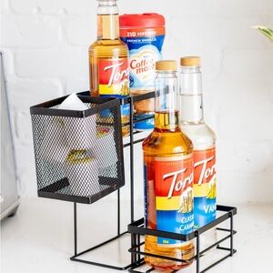 Syrup Set with Black Metal Stand